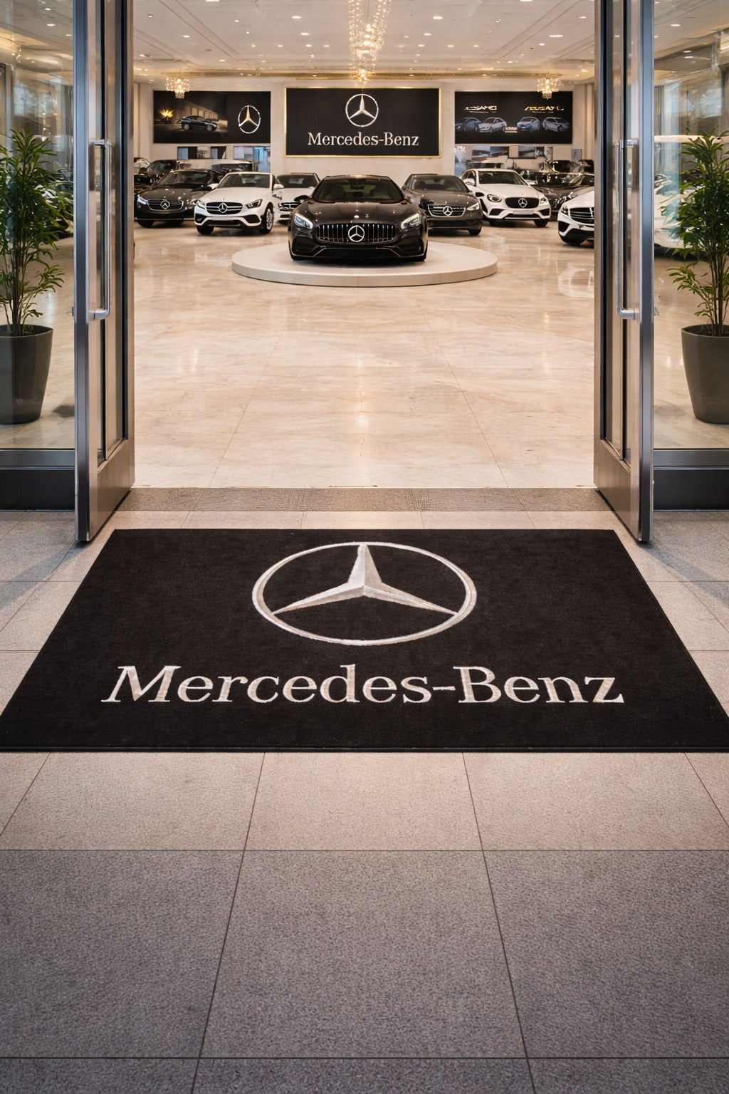 Mercedes Benz Garagen Teppich 150x220 cm Luxus Auto Teppich Garage Wohnzimmer Showroom Rug