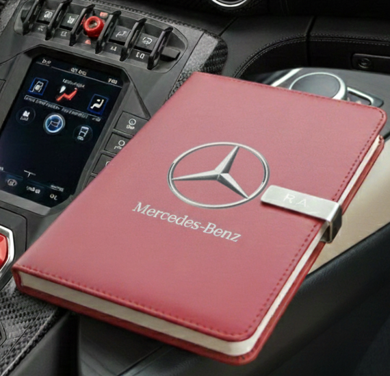 Exklusives Tagebuch Notizbuch mit M.B enz AMG Logo Personalisierbaren Initialen
