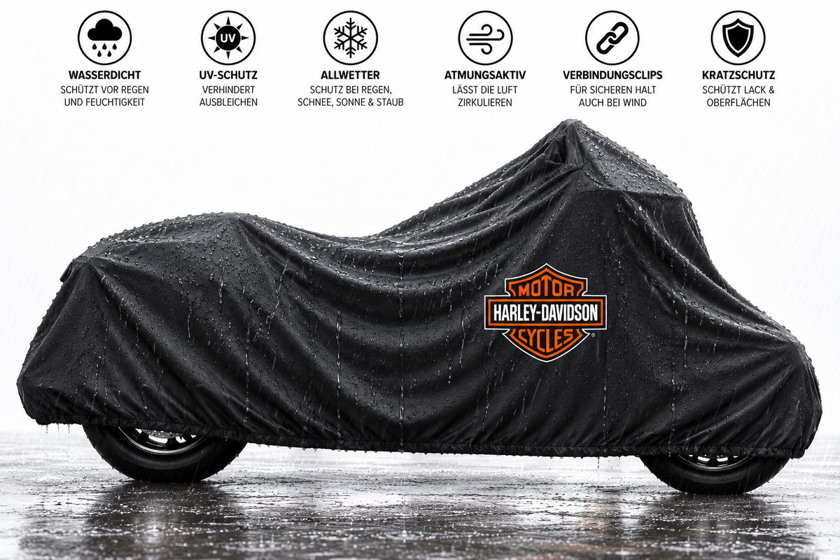 Harley Davidson Motorrad Outdoor Schutzabdeckung Regen-, Sonne- & Staubschutz