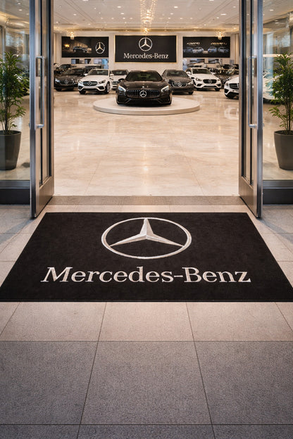 Mercedes Benz Garagen Teppich 150x220 cm Luxus Auto Teppich Garage Wohnzimmer Showroom Rug