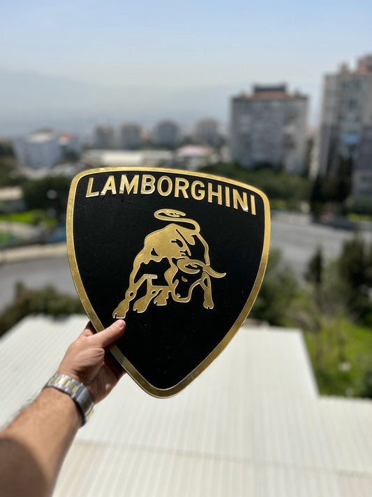 Lamborghini Logo Wandschild für die Garage Deko Wandkunst