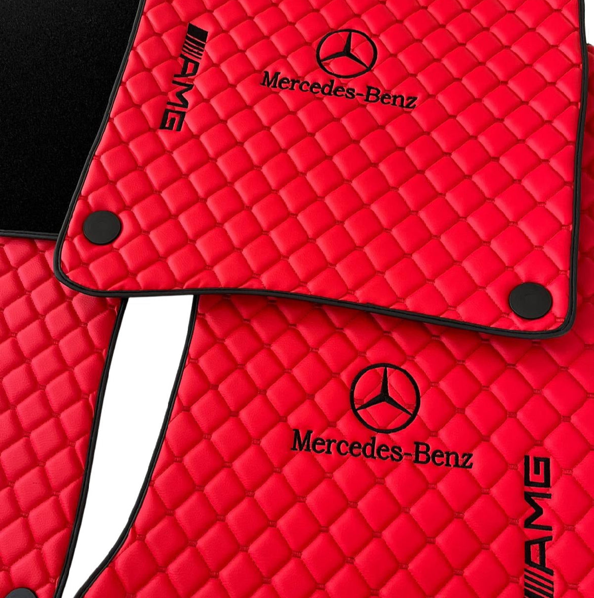 Mercedes Benz AMG Leder fußmatten für alle Modelle Maßgeschneidert