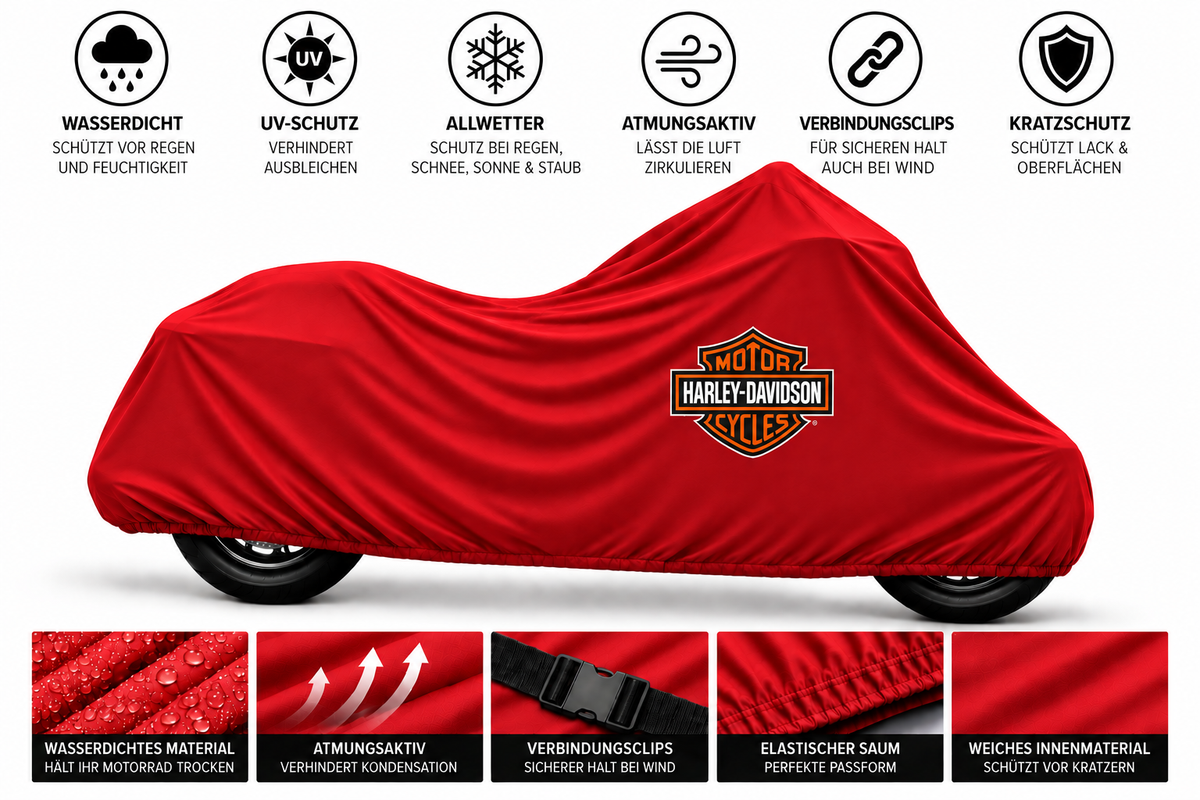 Harley Davidson Motorrad Outdoor Schutzabdeckung Regen-, Sonne- & Staubschutz