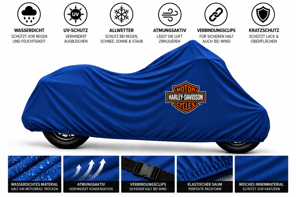 Harley Davidson Motorrad Outdoor Schutzabdeckung Regen-, Sonne- & Staubschutz
