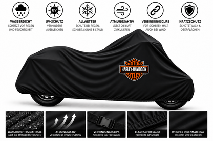 Harley Davidson Motorrad Outdoor Schutzabdeckung Regen-, Sonne- & Staubschutz