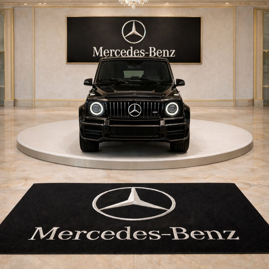 Mercedes Benz Garagen Teppich 150x220 cm Luxus Auto Teppich Garage Wohnzimmer Showroom Rug