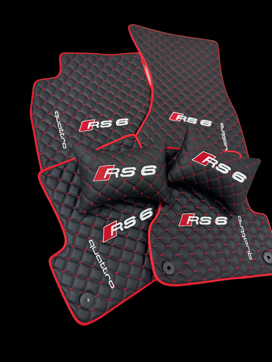 RS6 Leder Fußmatten Set