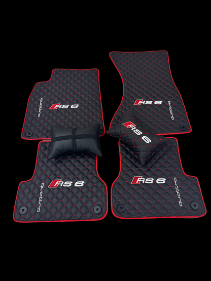 RS6 Leder Fußmatten Set