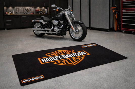 Harley Davidson Motorrad Teppich 75x220 cm Garage Teppich Motorrad Display Rug Werkstatt Dekor