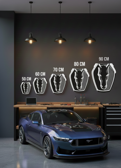 Mustang Dark Horse Logo Wandschild für die Garage Deko Wandkunst