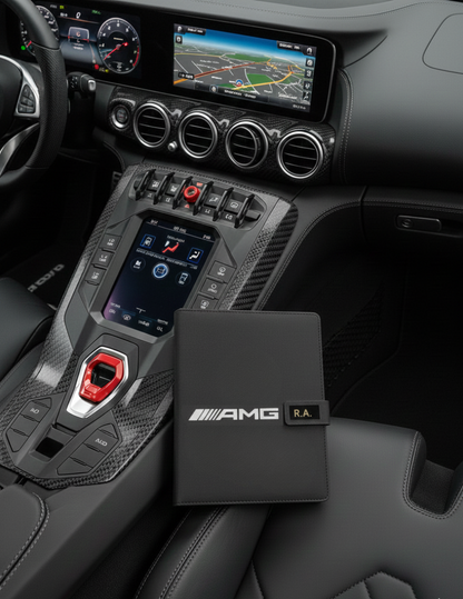 Exklusives Tagebuch Notizbuch mit M.B enz AMG Logo Personalisierbaren Initialen