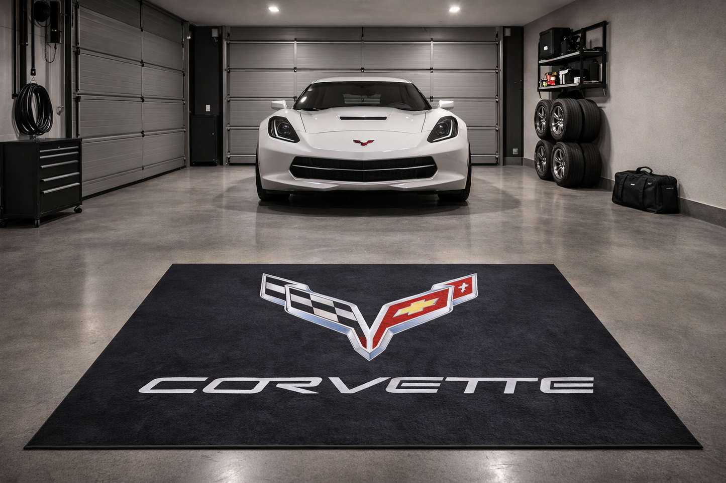 Corvette Garagen Teppich 150x220 cm Luxus Auto Teppich Garage Wohnzimmer Showroom Rug