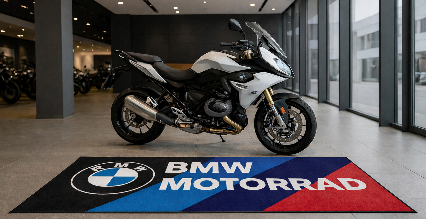 BMW Motorrad Teppich 75x220 cm Garage Teppich Motorrad Display Rug Werkstatt Dekor