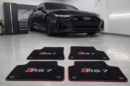 Fußmatten für Audi Serie RS3 RS4 RS5 RS6 RS7 Auto Fußmatten maßgefertigt für alle Audi Modelle, Teppich Innenraumschutz