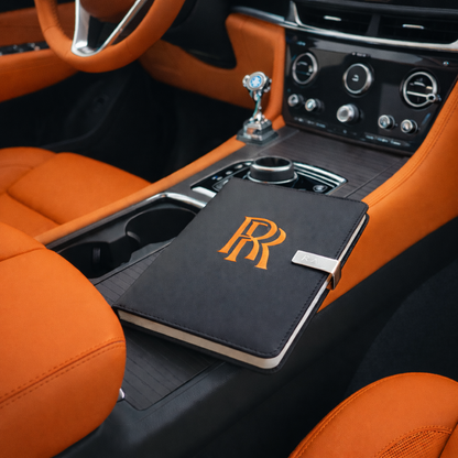 Exklusives Tagebuch Notizbuch mit Rolls Royce Logo Personalisierbaren Initialen