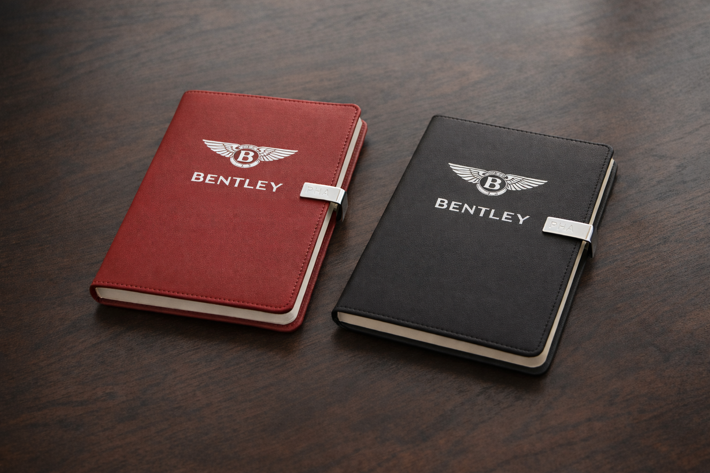 Exklusives Tagebuch Notizbuch mit Bentley Logo Personalisierbaren Initialen