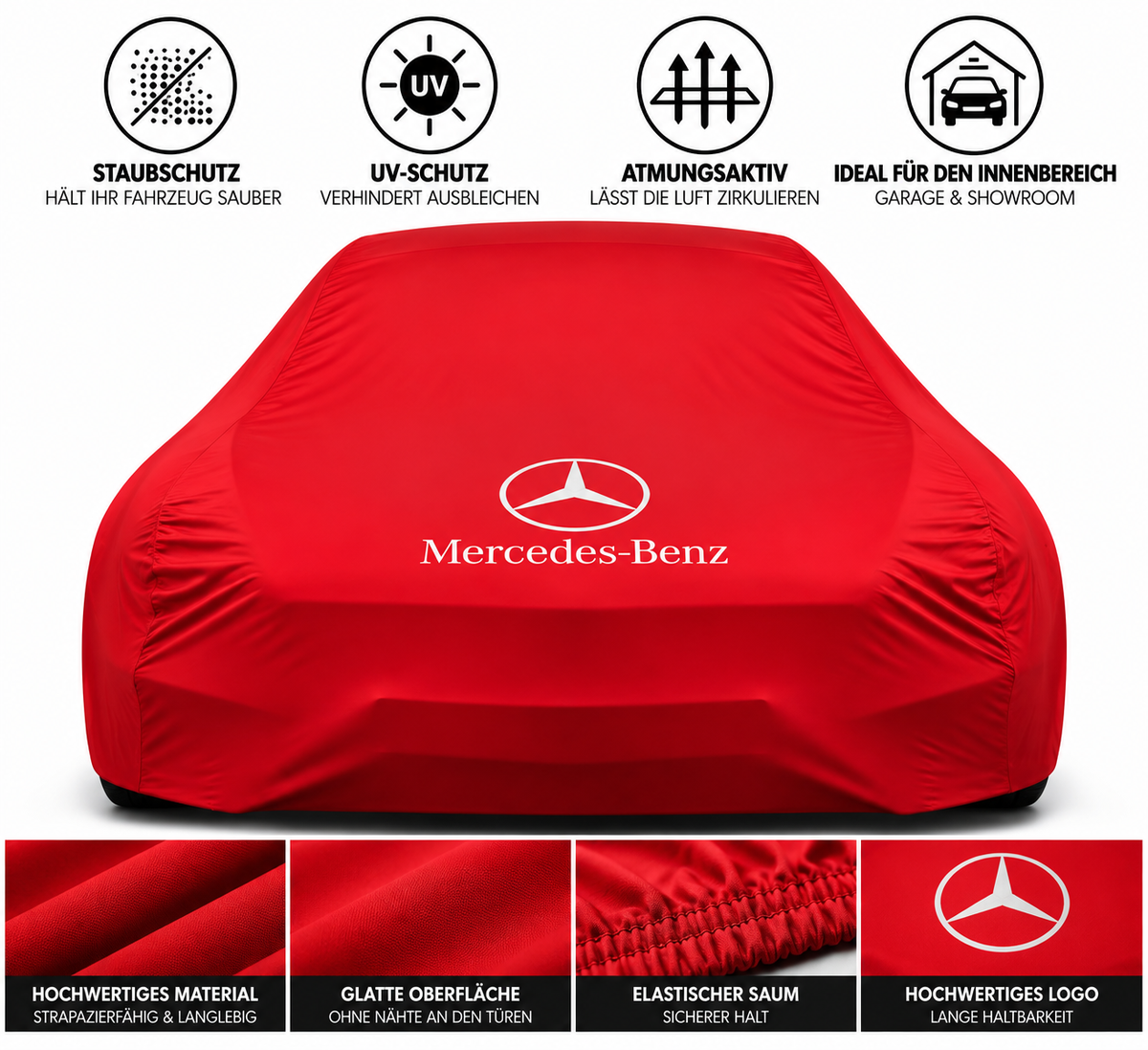 Mercedes-Benz Autoabdeckung 1975–2026 – Indoor-Abdeckung für M. Benz & AMG
