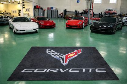 Corvette Garagen Teppich 150x220 cm Luxus Auto Teppich Garage Wohnzimmer Showroom Rug
