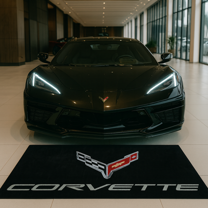 Corvette Garagen Teppich 150x220 cm Luxus Auto Teppich Garage Wohnzimmer Showroom Rug