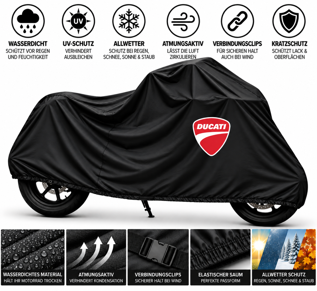 Ducati Motorrad Outdoor Schutzabdeckung Regen-, Sonne- & Staubschutz