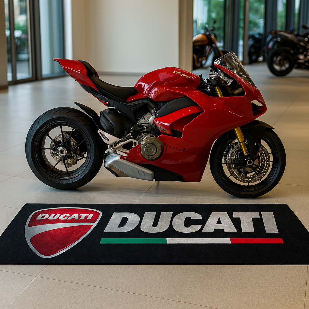 Ducati Motorrad Teppich 75x220 cm Garage Teppich Motorrad Display Rug Werkstatt Dekor
