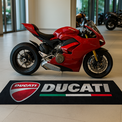 Ducati Motorrad Teppich 75x220 cm Garage Teppich Motorrad Display Rug Werkstatt Dekor