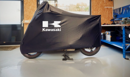 Kawasaki Motorrad Schutzabdeckung für den Außenbereich – Widerstandsfähig gegen Regen, Sonne & Staub