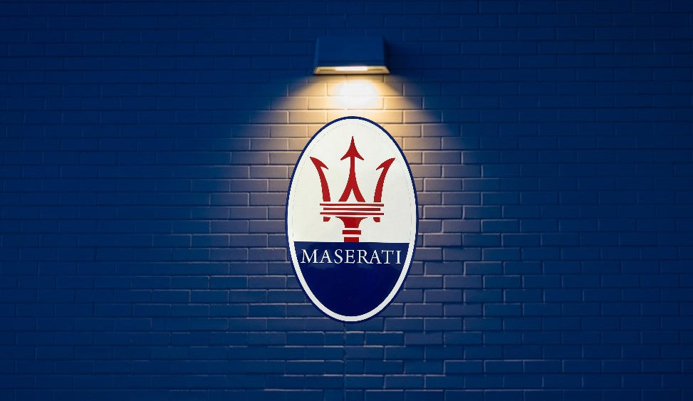 Maserati Logo Wandschild für die Garage Deko Wandkunst