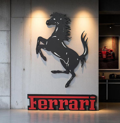 Ferrari Logo Wandschild für die Garage Deko Wandkunst