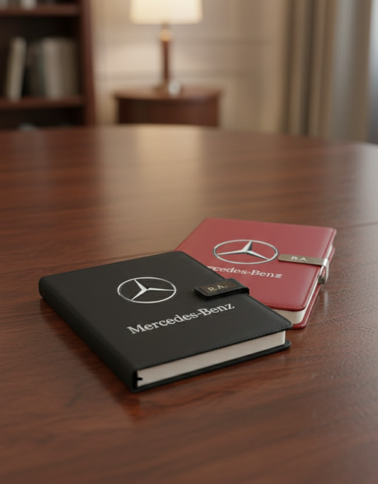 Exklusives Tagebuch Notizbuch mit M.B enz AMG Logo Personalisierbaren Initialen