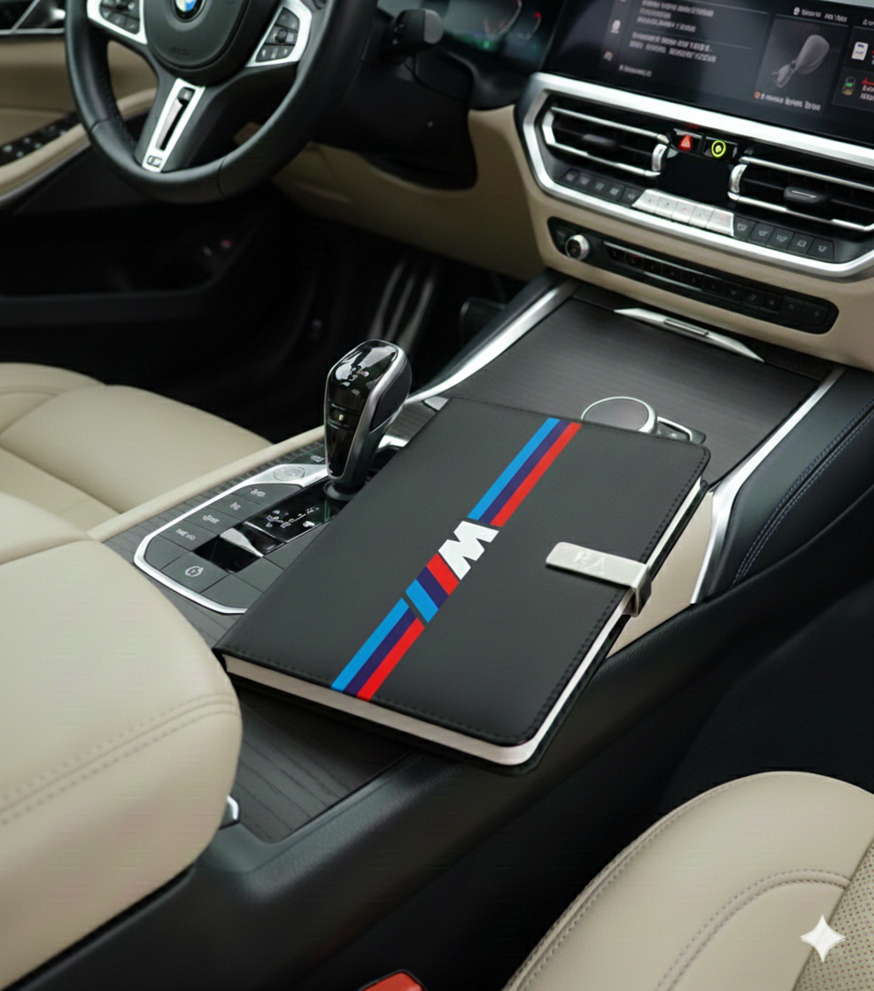 Exklusives Tagebuch Notizbuch mit M Logo Personalisierbaren Initialen