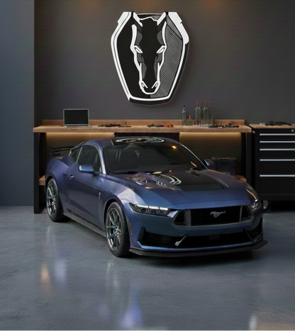 Mustang Dark Horse Logo Wandschild für die Garage Deko Wandkunst
