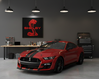 Handgefertigte Shelby Logo Wanddekoration  Garagen-Deko Wandkunst