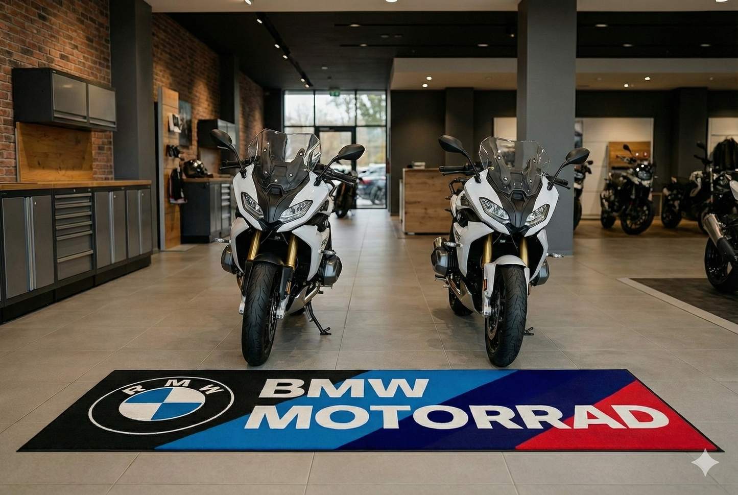 BMW Motorrad Teppich 75x220 cm Garage Teppich Motorrad Display Rug Werkstatt Dekor