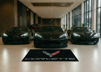 Corvette Garagen Teppich 150x220 cm Luxus Auto Teppich Garage Wohnzimmer Showroom Rug