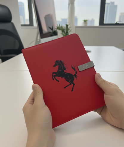 Exklusives Tagebuch Notizbuch mit Ferrari Logo Personalisierbaren Initialen