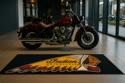 Indian Motorrad Teppich 75x220 cm Garage Teppich Motorrad Display Rug Werkstatt Dekor