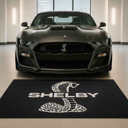 Shelby Garagen Teppich 150x220 cm Luxus Auto Teppich Garage Wohnzimmer Showroom Rug