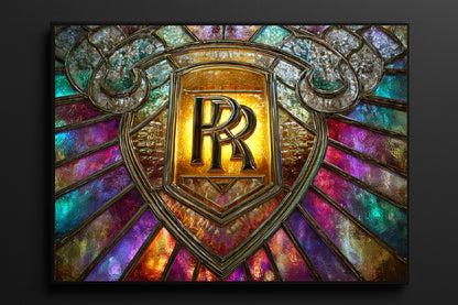 Rolls-Royce Bild aus Glas 50x50 cm mit SCHWARZEM RAHMEN