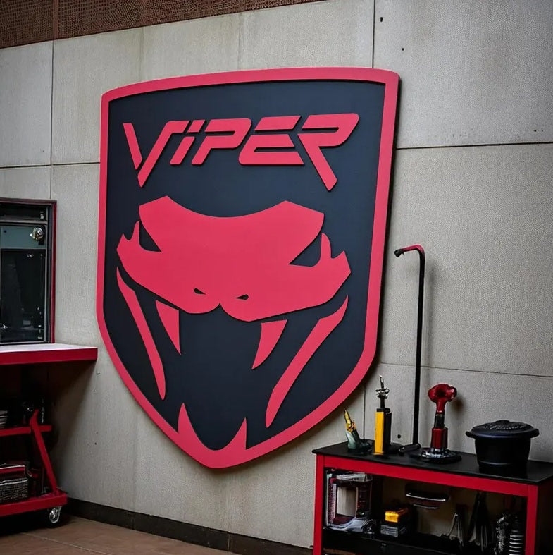Viper Logo Wandschild für die Garage Deko Wandkunst