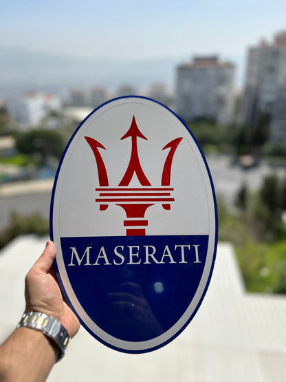 Maserati Logo Wandschild für die Garage Deko Wandkunst