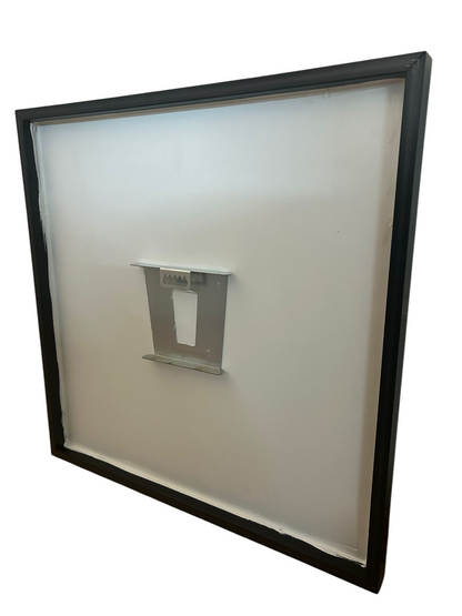 Bugatti Bild aus gehärtetem Glas 50x50 cm mit SCHWARZEM RAHMENE