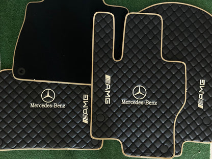 Mercedes Benz AMG Leder fußmatten für alle Modelle Maßgeschneidert