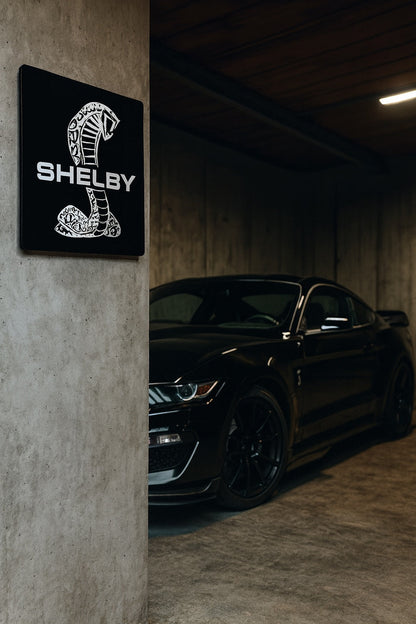 Handgefertigte Shelby Logo Wanddekoration  Garagen-Deko Wandkunst