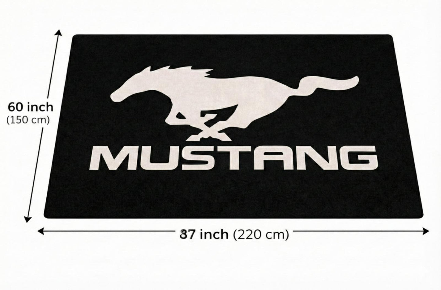 Mustang Garagen Teppich 150x220 cm Luxus Auto Teppich Garage Wohnzimmer Showroom Rug