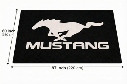Mustang Garagen Teppich 150x220 cm Luxus Auto Teppich Garage Wohnzimmer Showroom Rug