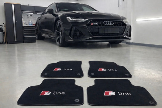 Fußmatten für Audi Serie RS3 RS4 RS5 RS6 RS7 Auto Fußmatten maßgefertigt für alle Audi Modelle, Teppich Innenraumschutz