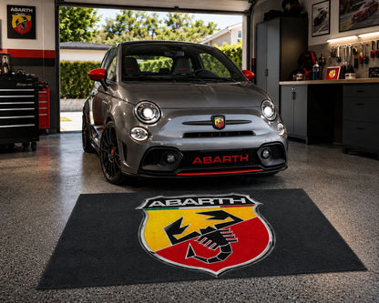 Fiat Abarth Garagen Teppich 150x220 cm Luxus Auto Teppich Garage Wohnzimmer Showroom Rug