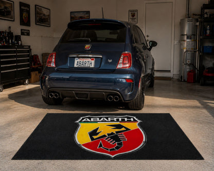 Fiat Abarth Garagen Teppich 150x220 cm Luxus Auto Teppich Garage Wohnzimmer Showroom Rug