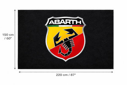 Fiat Abarth Garagen Teppich 150x220 cm Luxus Auto Teppich Garage Wohnzimmer Showroom Rug